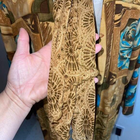 A.K.F. Vintage Womens Jacket Size Medium Rayon Scarf Art To Wear Open Front - Picture 4 of 14